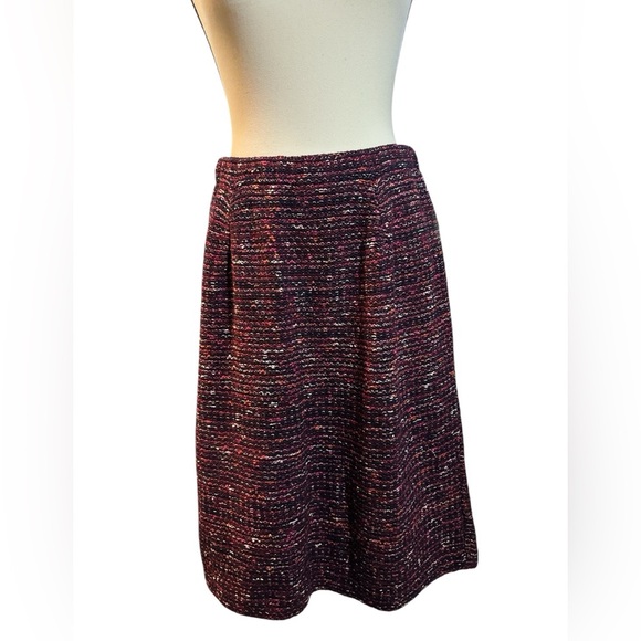 J. Jill Burgundy and Multicolor Knit Skirt - Picture 1 of 7